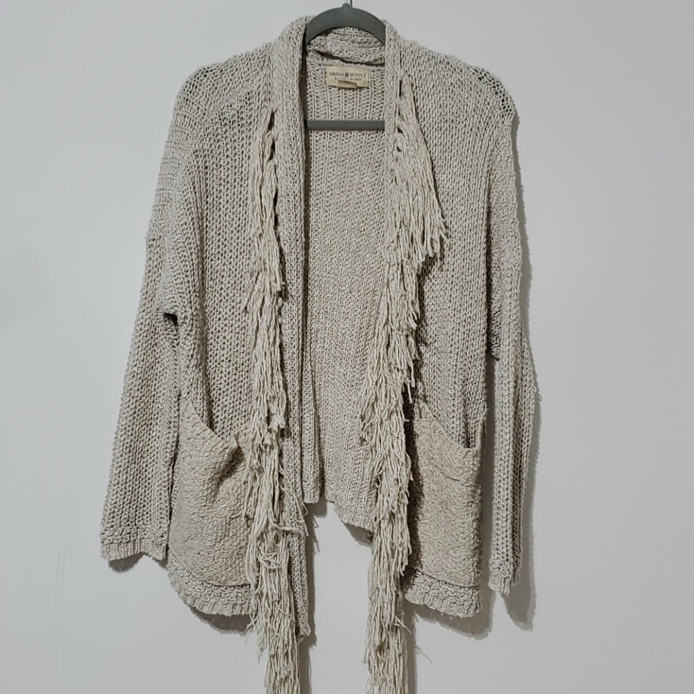 Denim & Supply Ralph Lauren Fringe Knit Boho Cardigan - Small (Fits med-large)